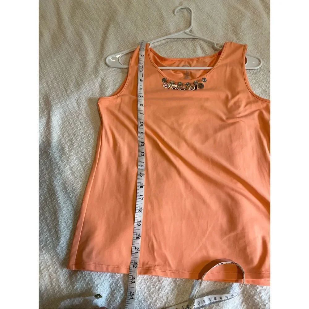 Ruby Rd. Orange tank with silver collar details - Picture 9 of 9